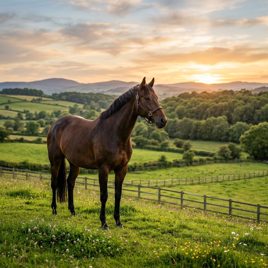 Majestic horse in a field